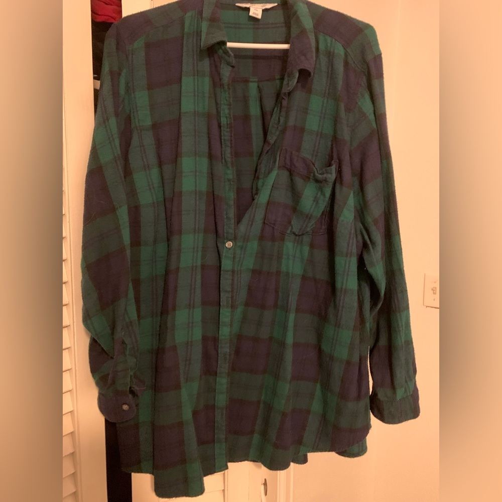 Green flannel shirt